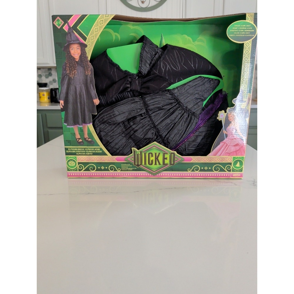 Wicked  Witch Dress Costume Set Cape, Dress, Hat Size 4-6 Complete Outfit - Picture 3 of 4